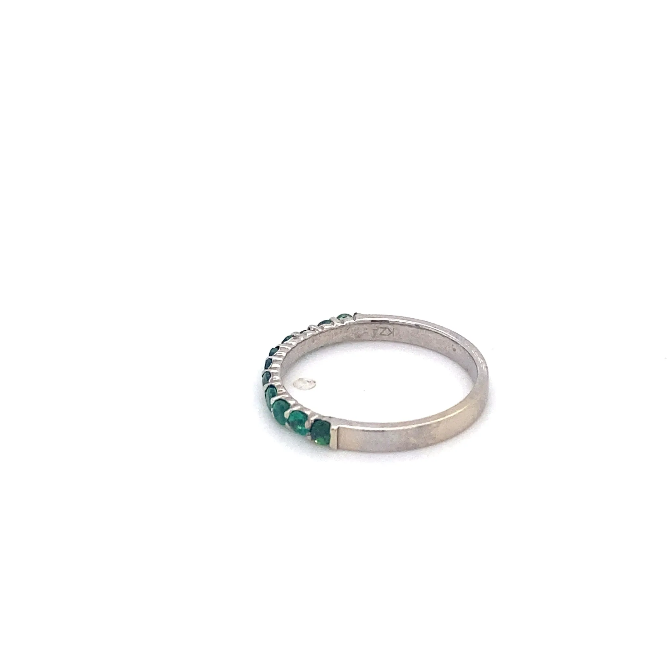 1/2 White Gold Emerald Stackable Band