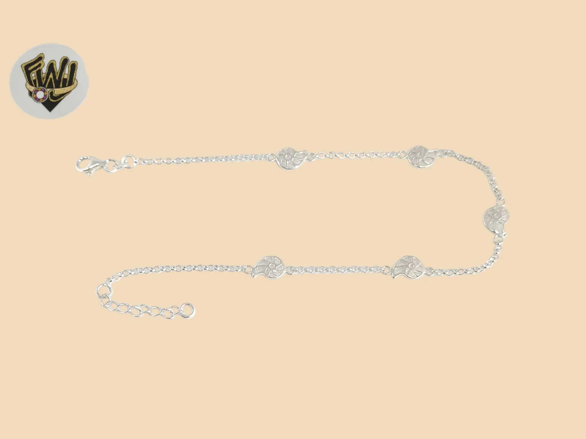 (2-0174) 925 Sterling Silver - 2mm Link Shell Anklet - 10