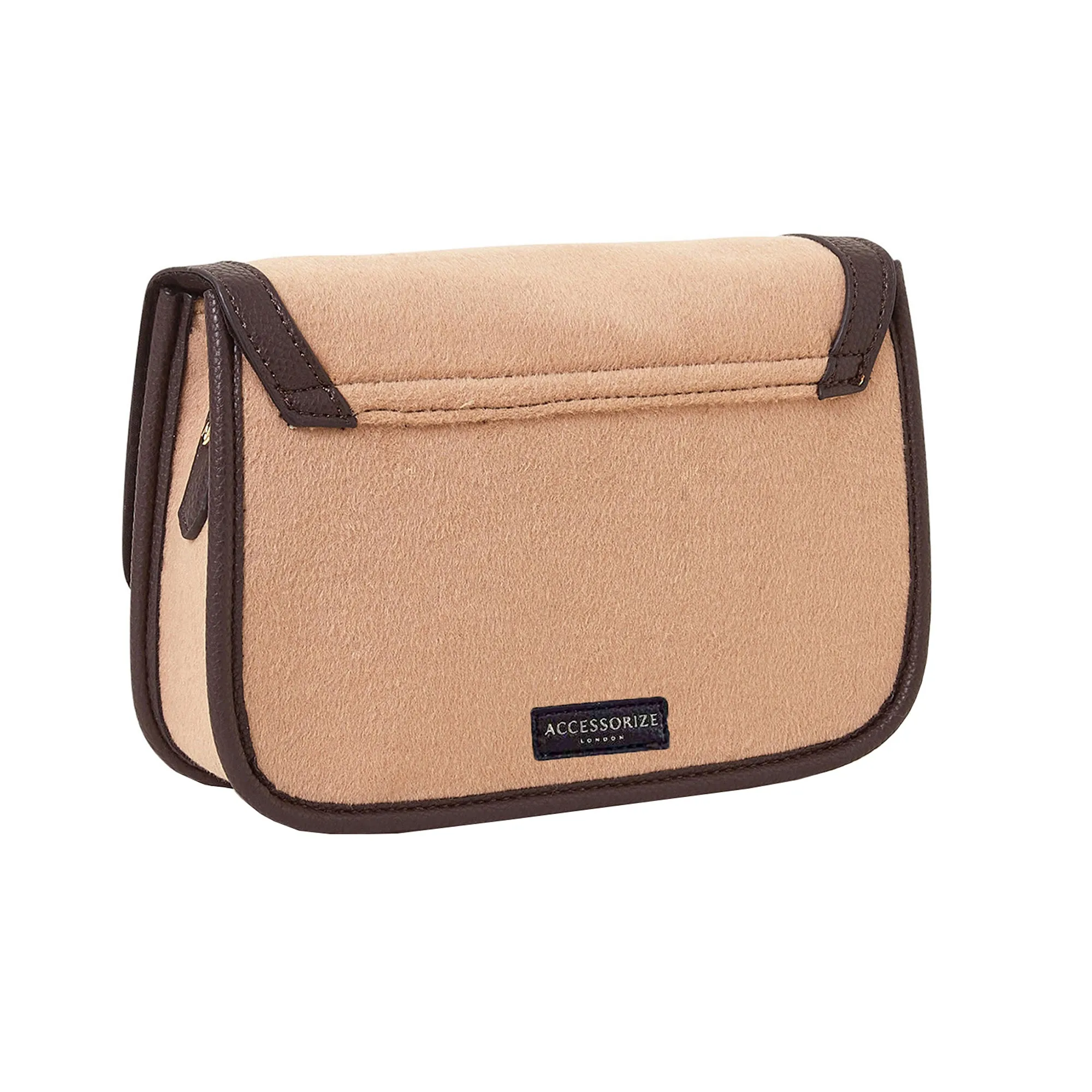 Accessorize London Women's Natural Two Tone Felt Cross Body Bag