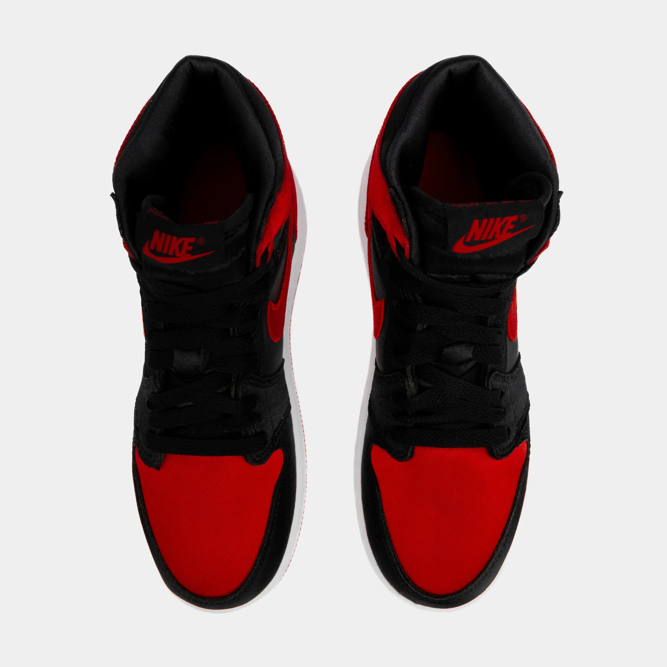 Air Jordan 1 Retro Hi OG Satin Bred Preschool Lifestyle Shoes (Black/Red) Free Shipping