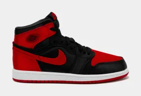 Air Jordan 1 Retro Hi OG Satin Bred Preschool Lifestyle Shoes (Black/Red) Free Shipping