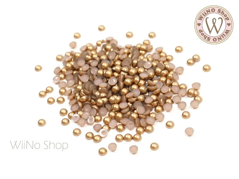 Antique Gold Half Round Pearl (1.5/2/3/4/5mm)