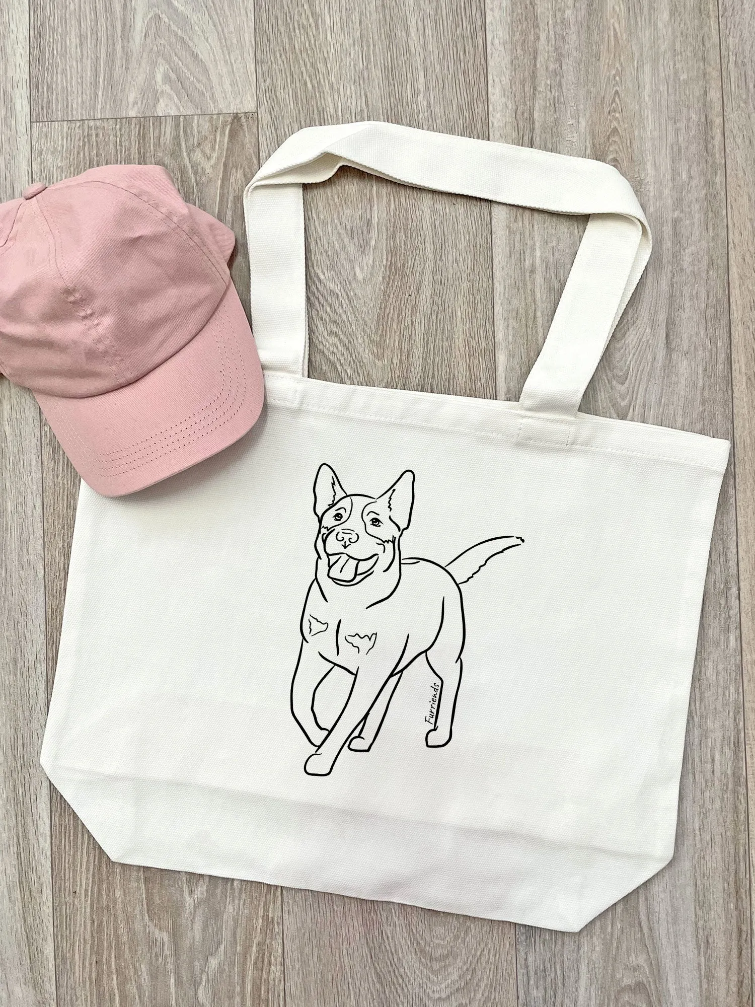 Australian Cattle Dog Cotton Canvas Shoulder Tote Bag