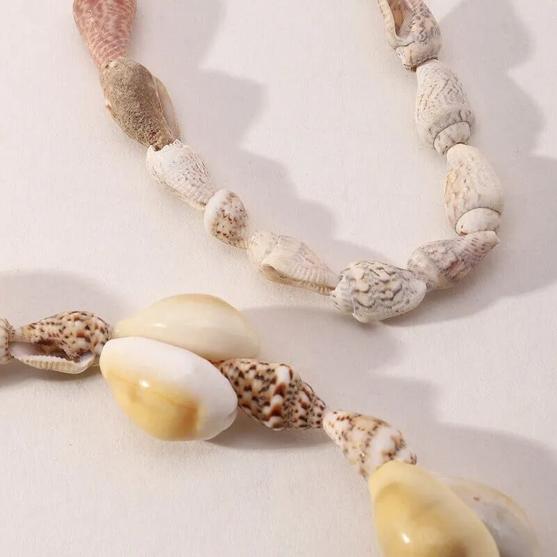 Bohemia Beach Vacation Puka Shell Long Necklace