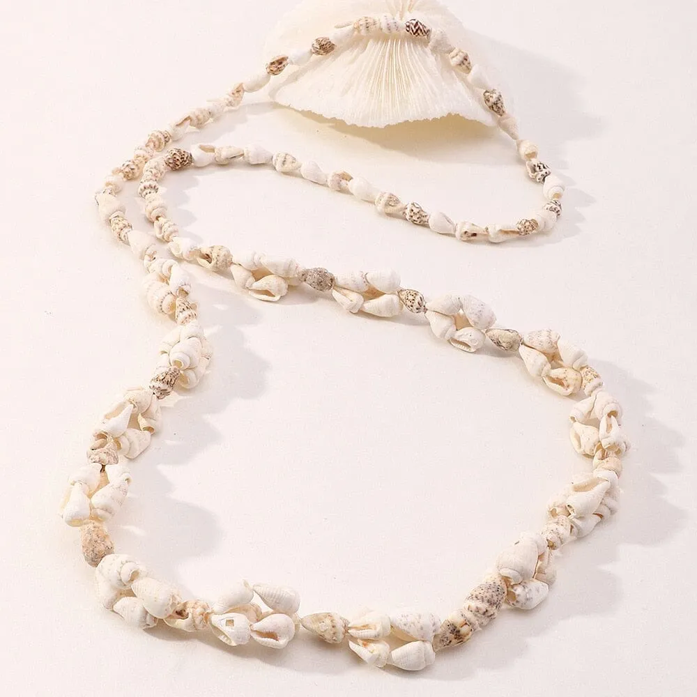 Bohemia Beach Vacation Puka Shell Long Necklace