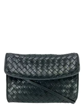 Bottega Veneta Vintage Intrecciato Leather Flap Crossbody Bag