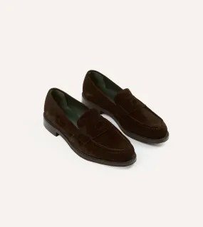 Brown Suede Charles Goodyear Welted Penny Loafer