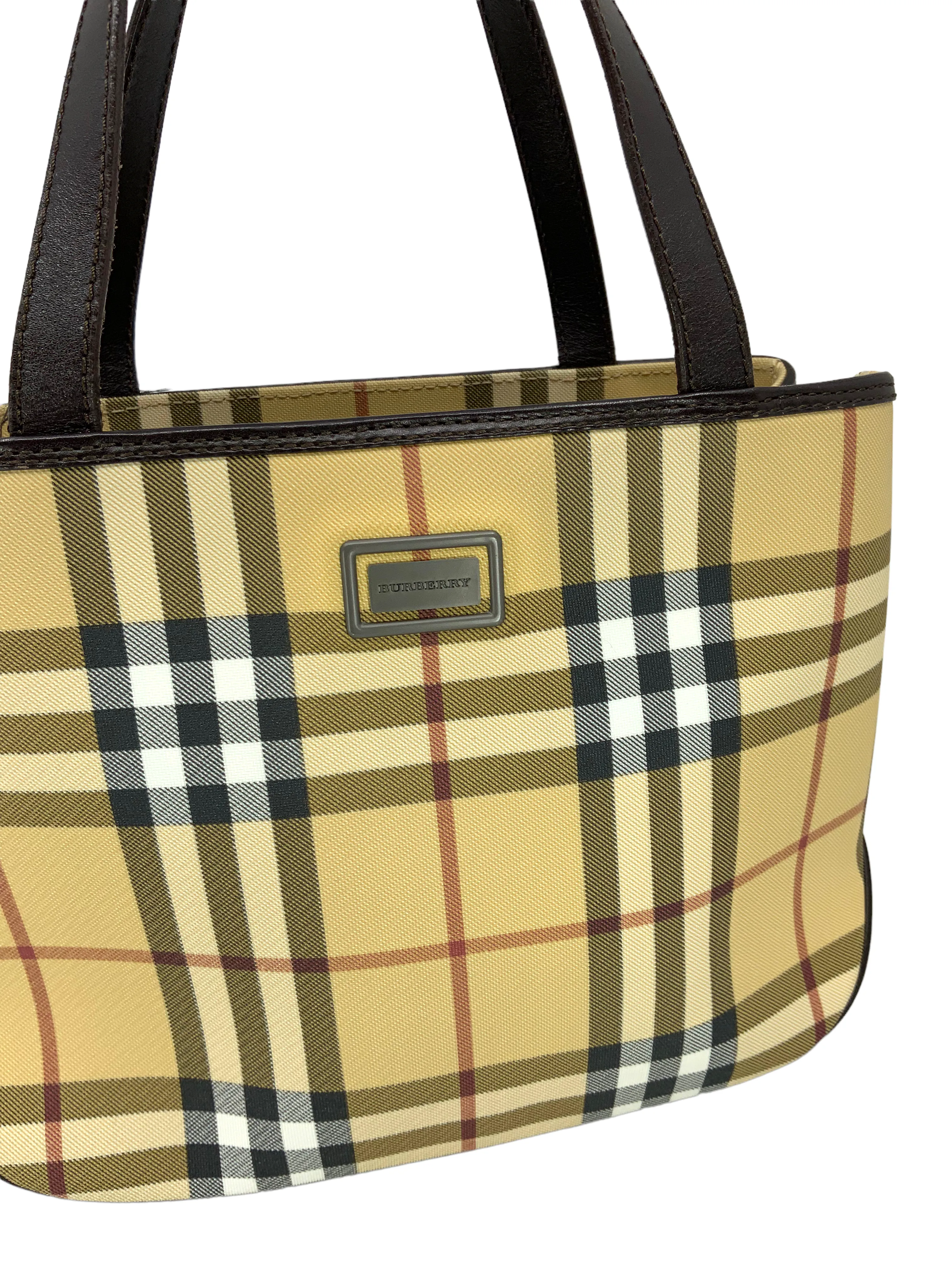 Burberry Nova Check Canvas Small Tote Bag