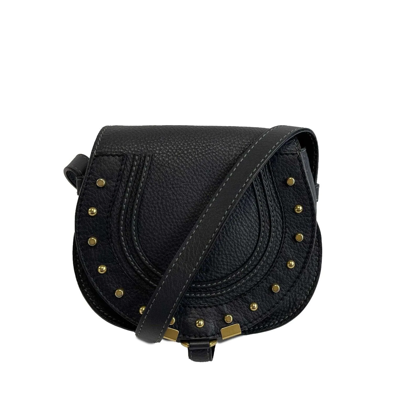 Chloe - Marcie Small Black Saddle Bag / Crossbody