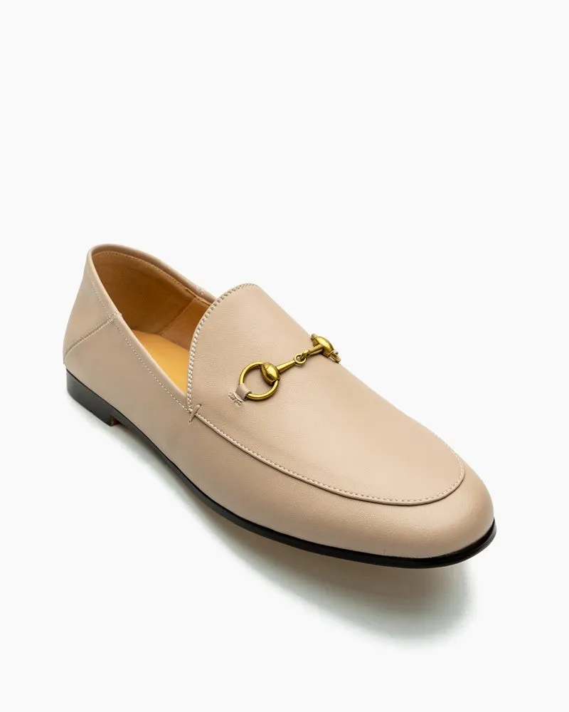 Classic Metal Buckle Leather Loafer