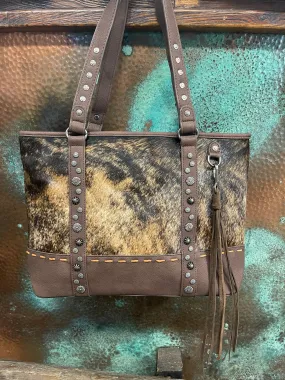 Coffee Wide Get along Cowhide TOTE