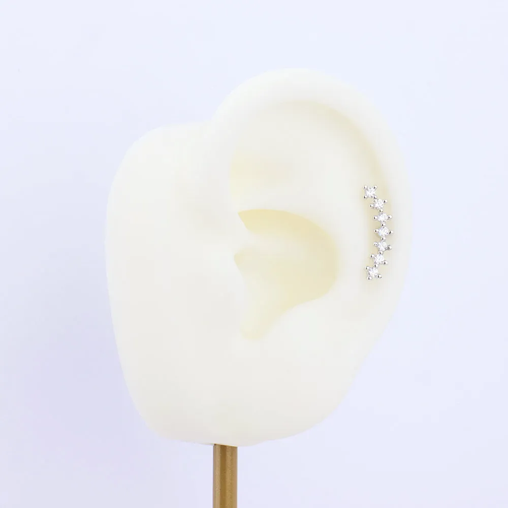 Curved Gemstone Stud