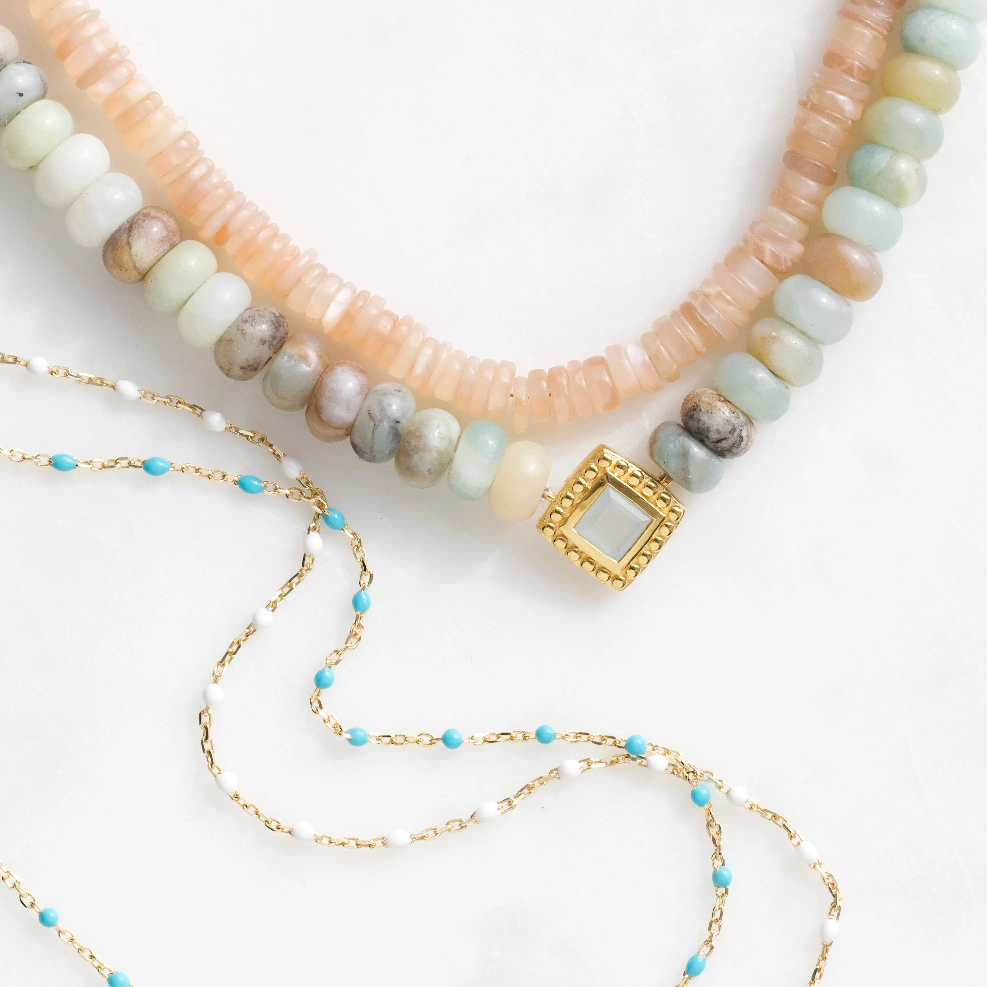 Dainty Enamel Bead Necklace