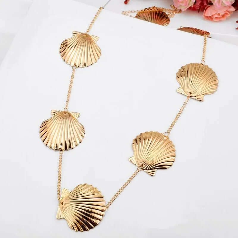 Elegant Natural Summer Beach Shell Choker Necklace