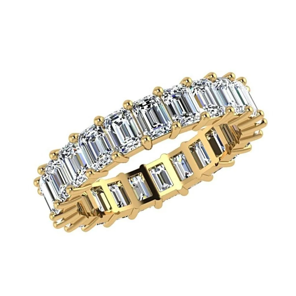 Emerald Cut Diamond Eternity Ring 18K Gold (3.68 ct. tw.)