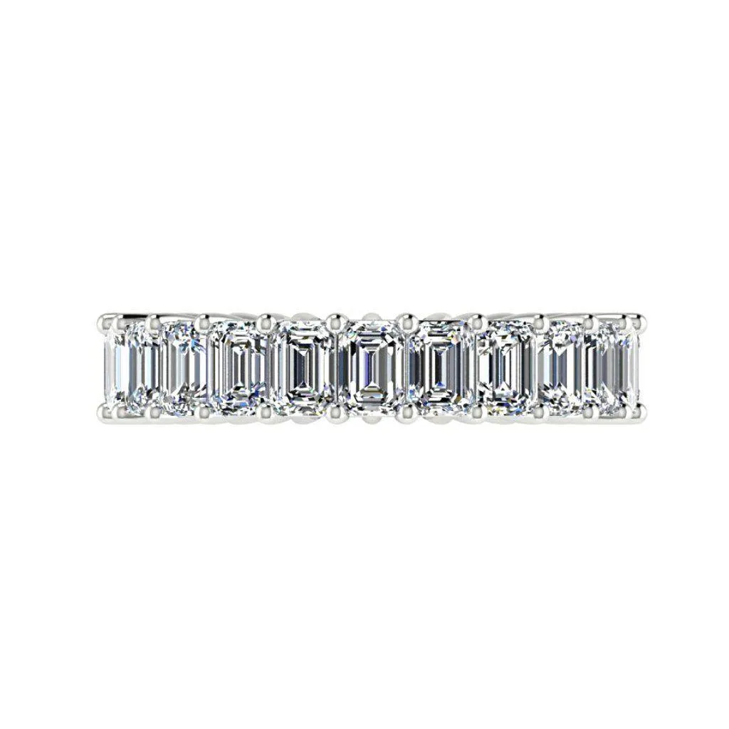 Emerald Cut Diamond Eternity Ring 18K Gold (3.68 ct. tw.)