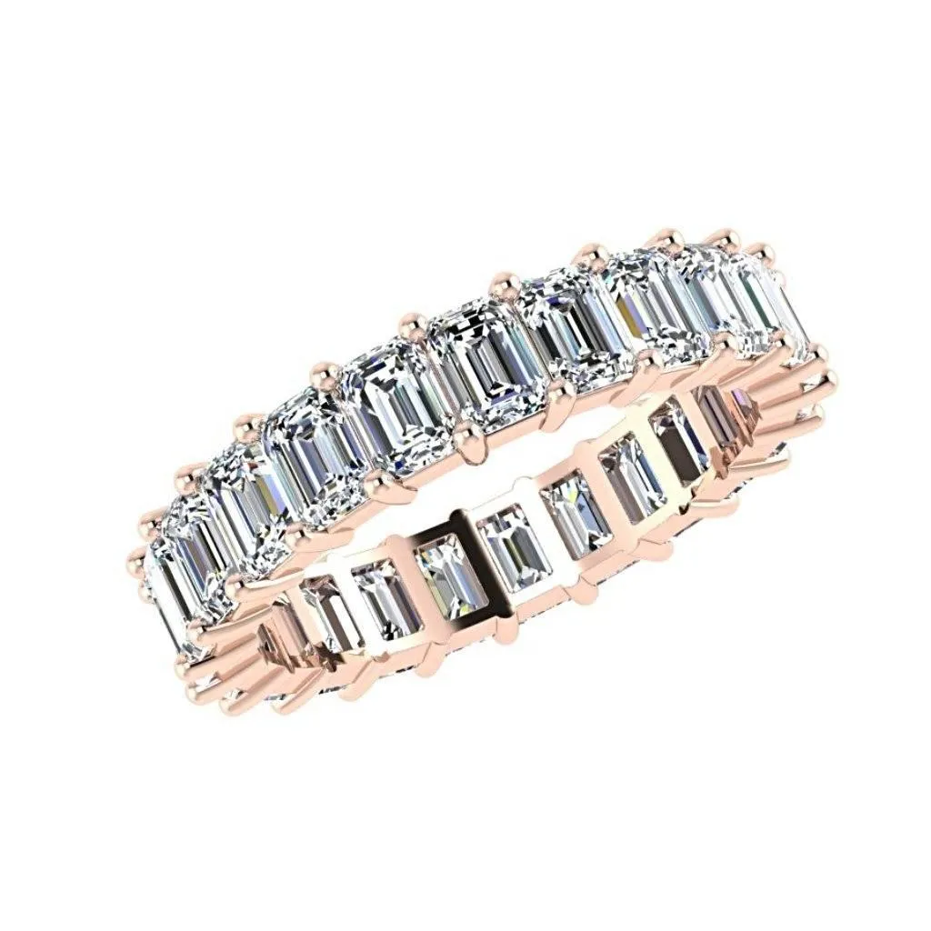 Emerald Cut Diamond Eternity Ring 18K Gold (3.68 ct. tw.)