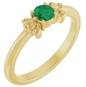 Emerald Round Ring