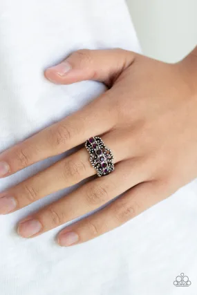 GLOW Your Mind - Purple Rhinestone Paparazzi Jewelry Ring