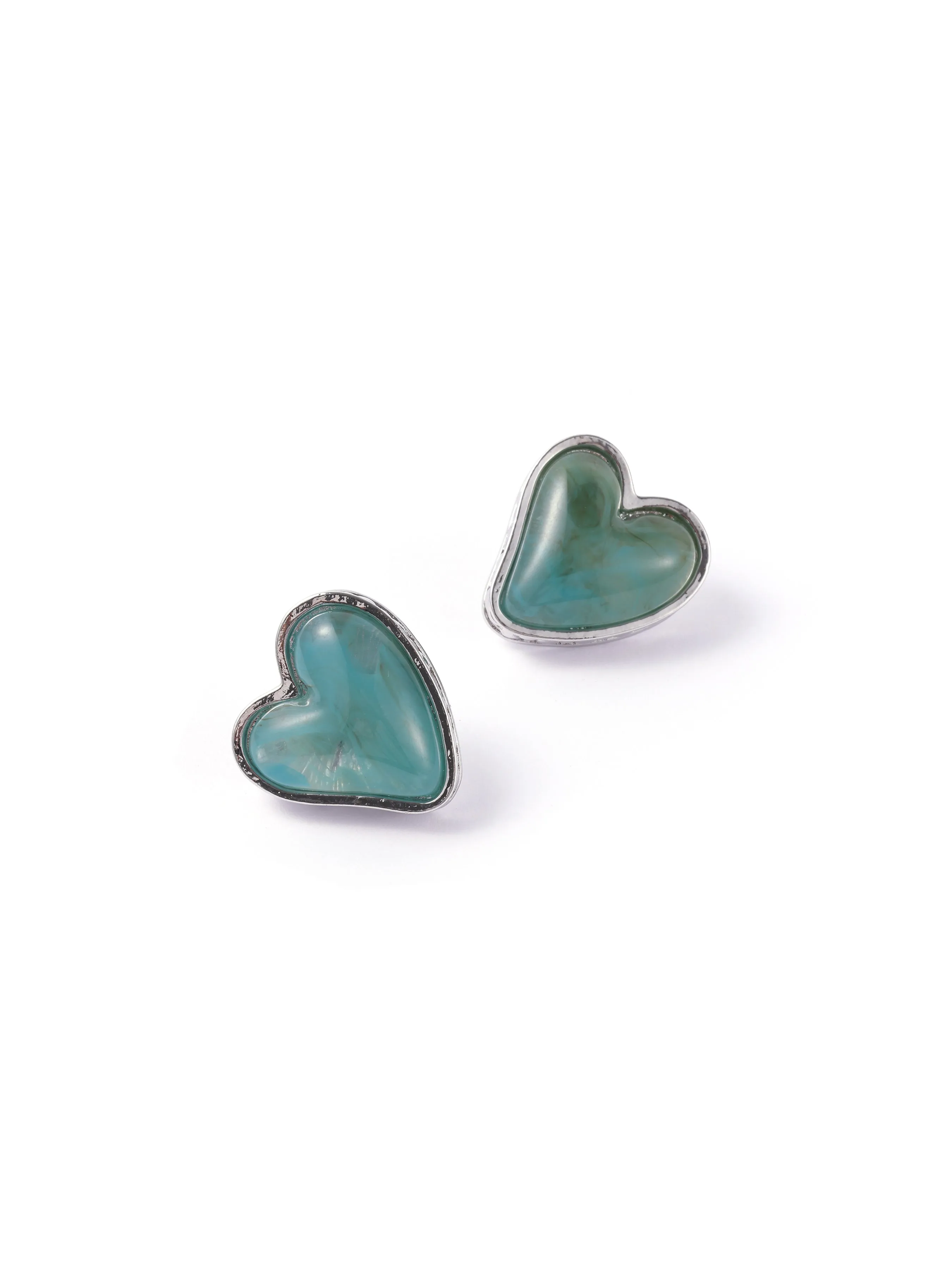 Heart-Shaped Gemstone Earrings