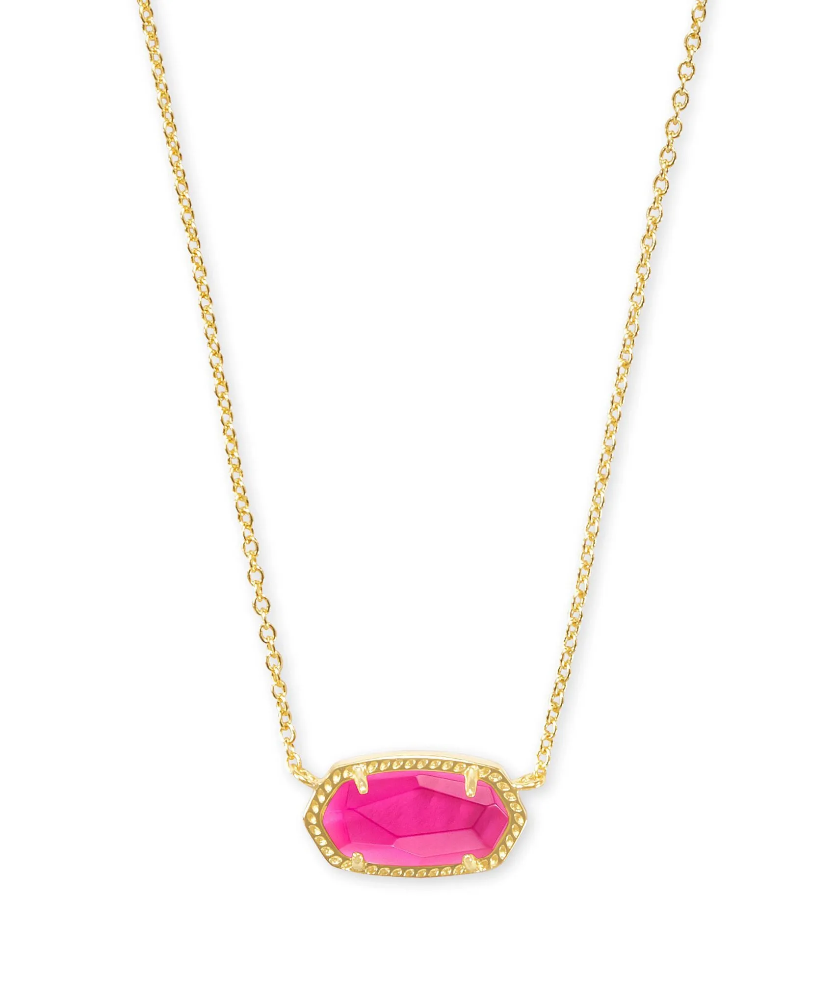 Kendra Scott Elisa Oval Pendant Necklace in Azalea Illusion and Gold