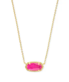 Kendra Scott Elisa Oval Pendant Necklace in Azalea Illusion and Gold