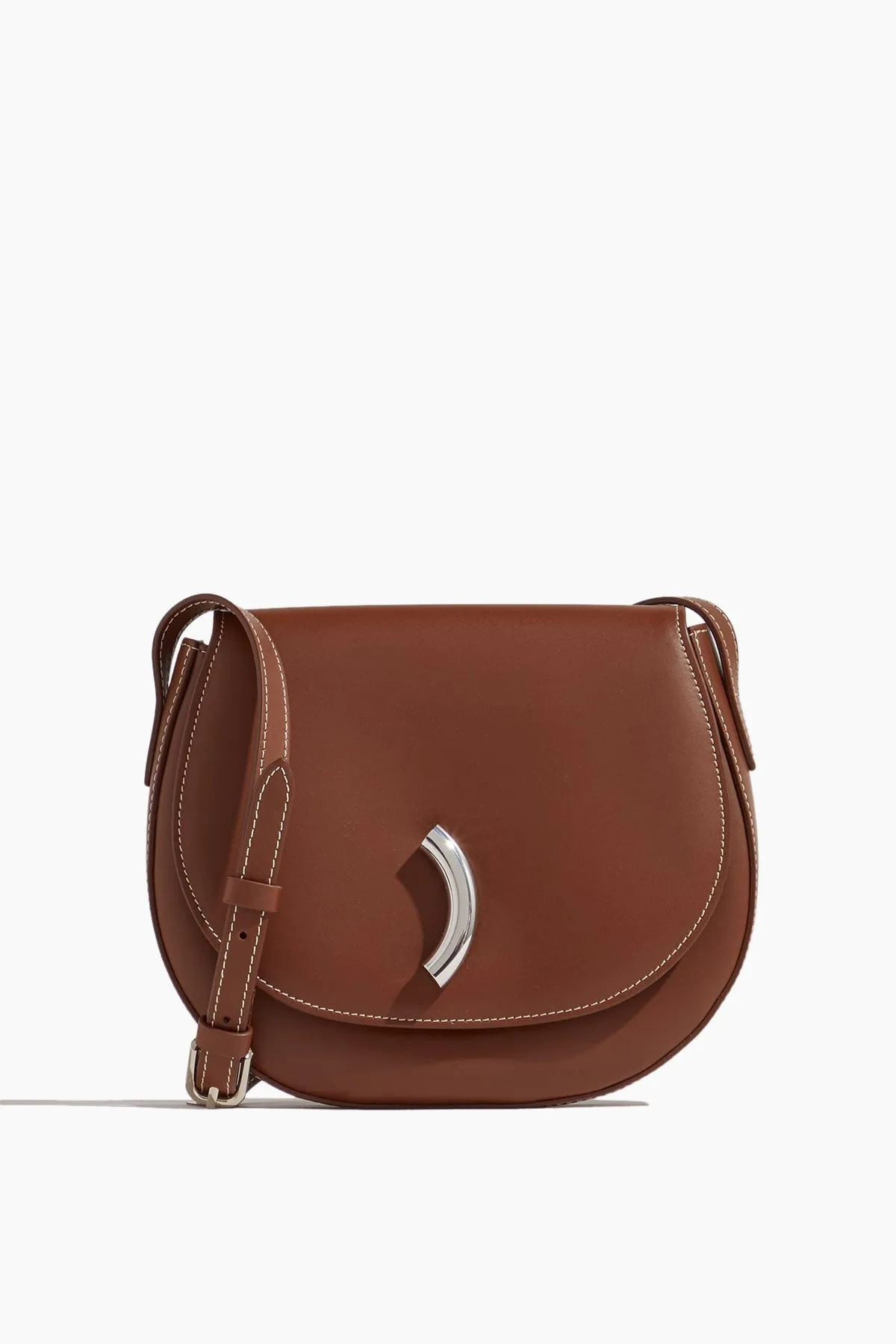 Maccheroni Saddle Bag in Chestnut Leather