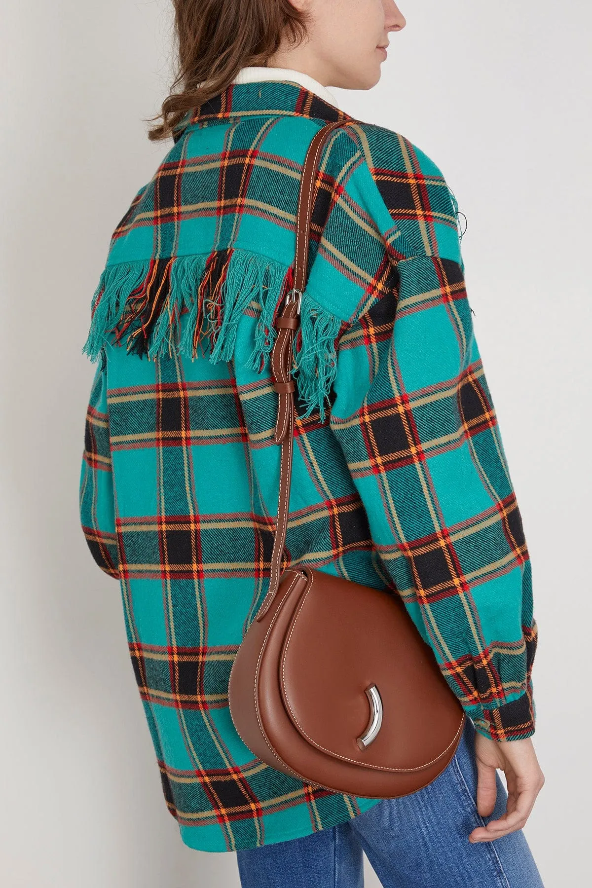 Maccheroni Saddle Bag in Chestnut Leather