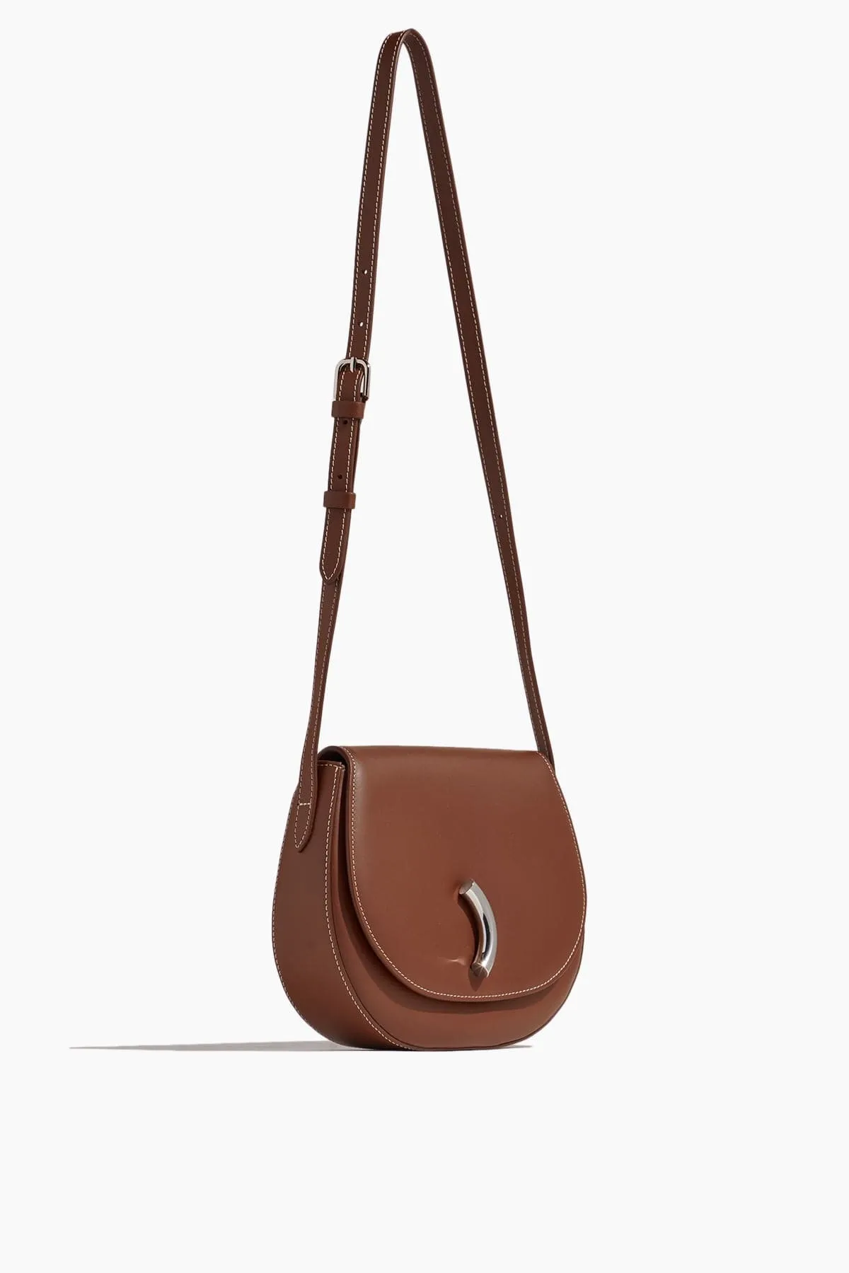 Maccheroni Saddle Bag in Chestnut Leather