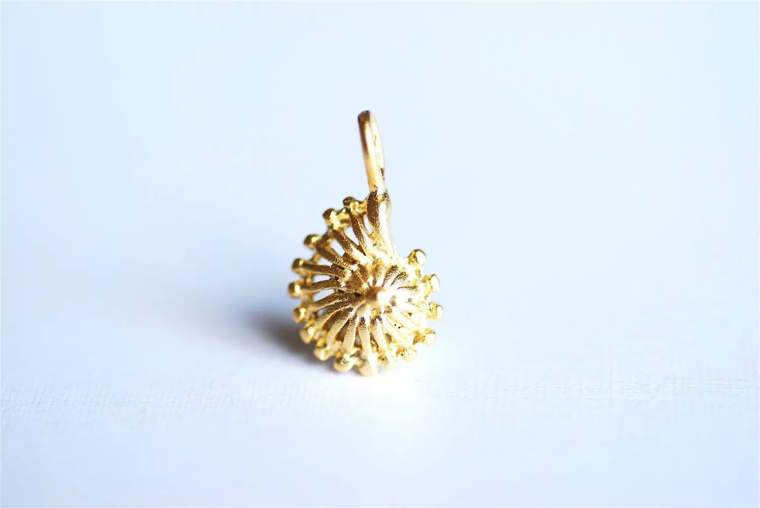 Matte Vermeil Wholesale Gold Seashell Conch Shell Charm Pendant - 18k gold over sterling silver sea life shell pendants, Vermeil Gold Shell Charm