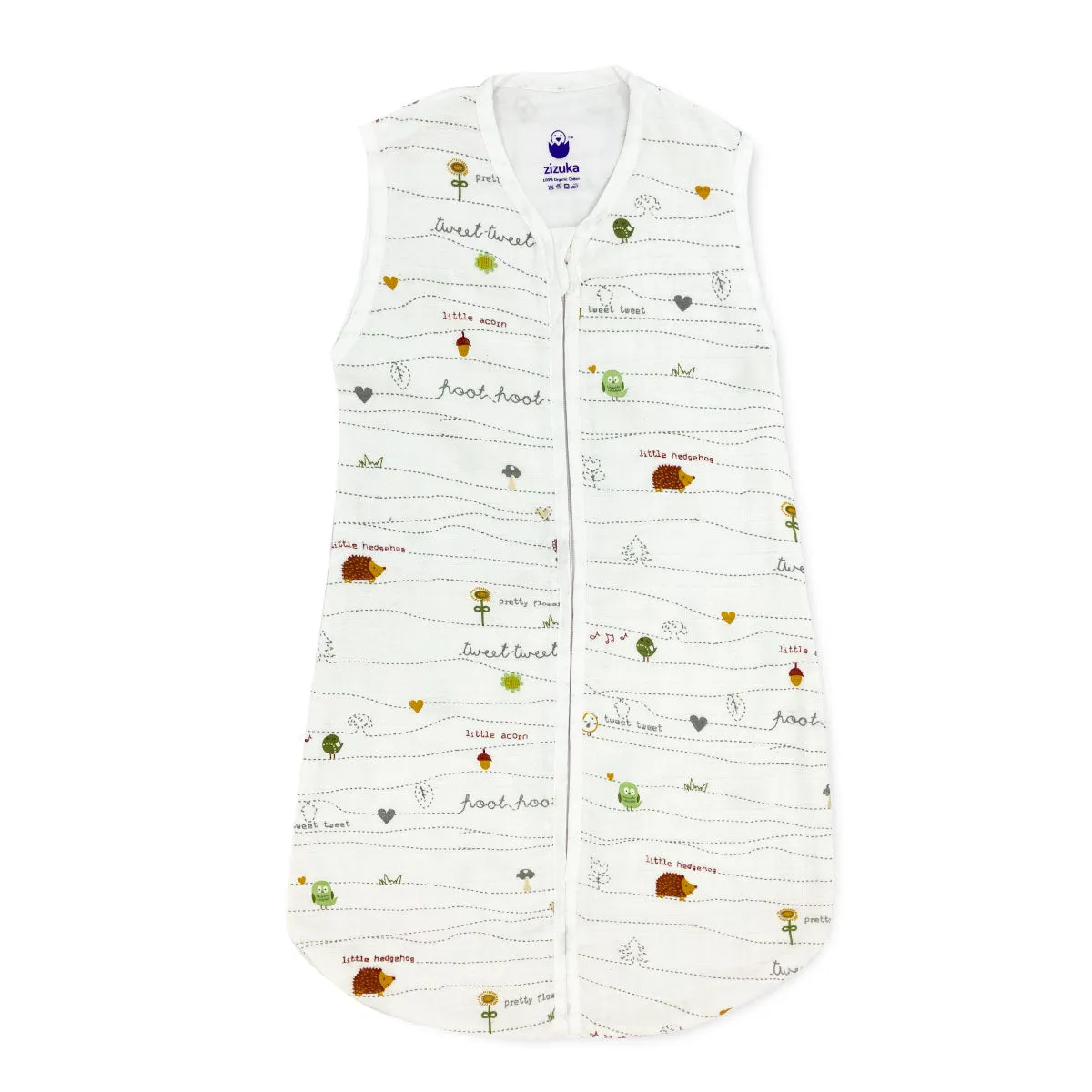 Organic Muslin Baby Sleeping Bag -Hedgehog