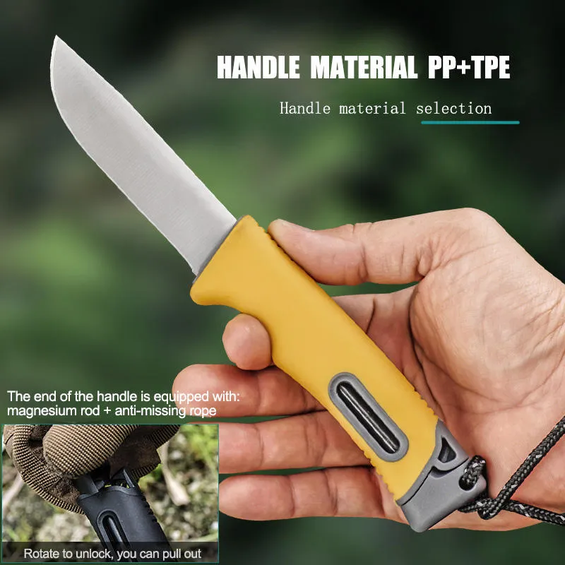 Outdoor Camping Straight Fixed Blade  Knife Mountaineering Multi Function Tactical Knife Survival Outdoor Hunting Knife