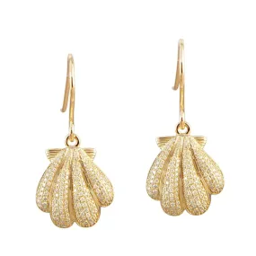 Pavé Oyster Shell Earrings