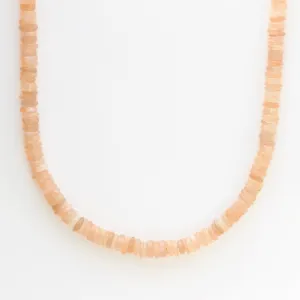 Peach Moonstone Chunky Beaded Necklace