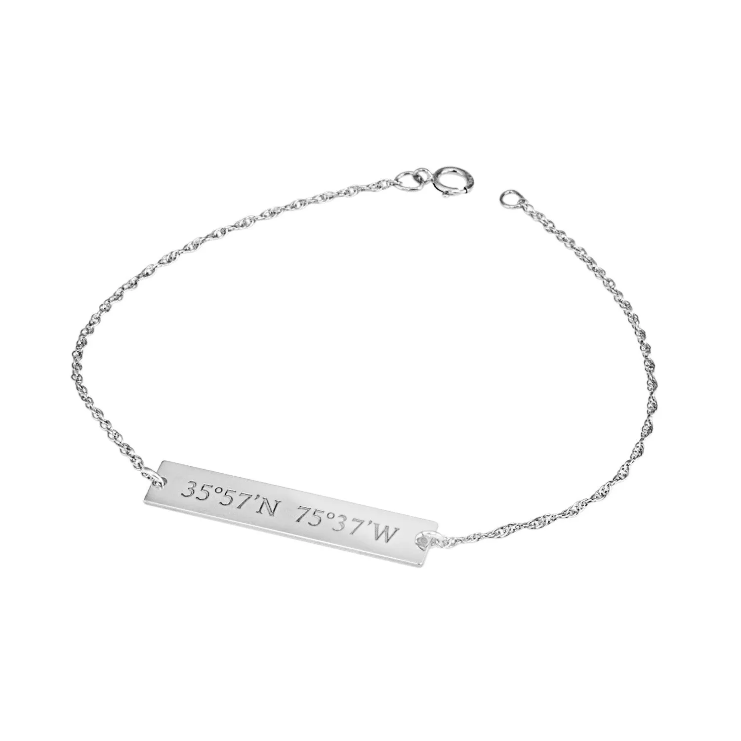 Personalized 14K Gold Coordinates Bar Bracelet