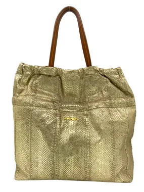 Prada Oro Viper Drawstring Shopping Tote