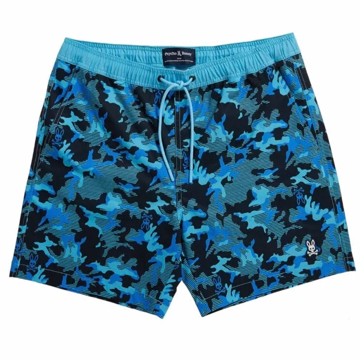 Psycho Bunny Rye All Over Print Swim Trunk (Navy) B6W913Y1PO