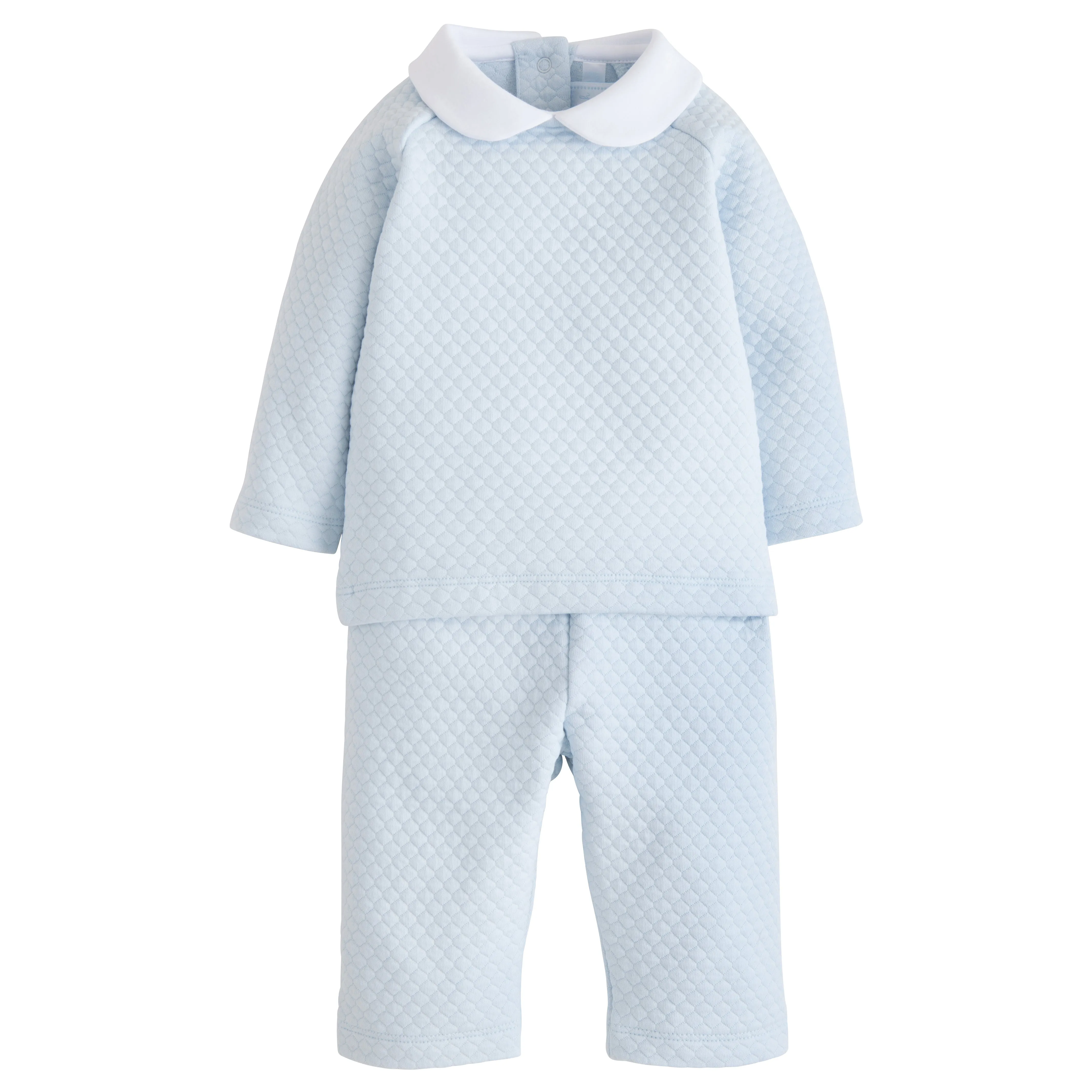 Quilted Pant Set - Light Blue