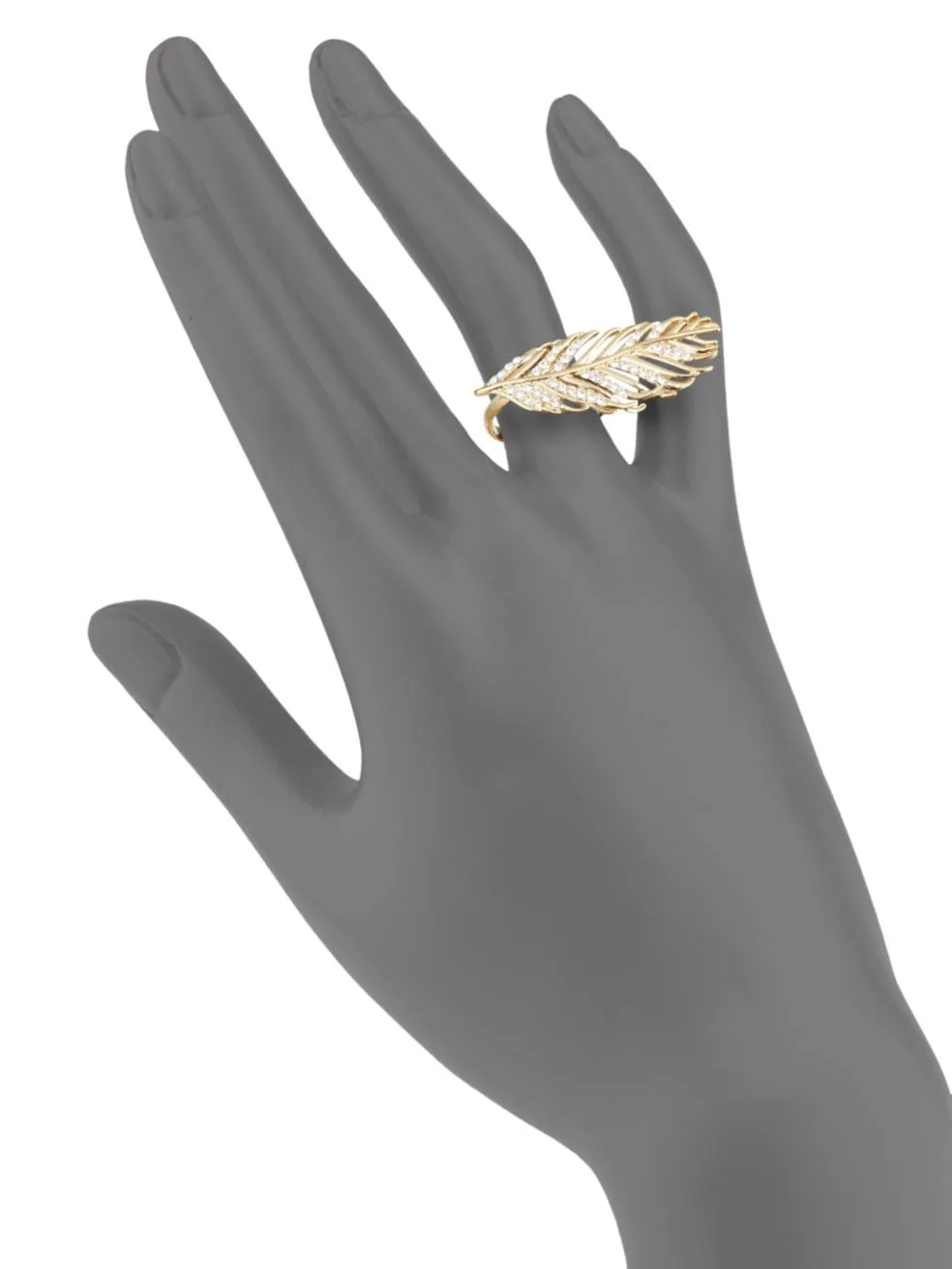 Rebecca Minkoff Feather Ring/Goldtone