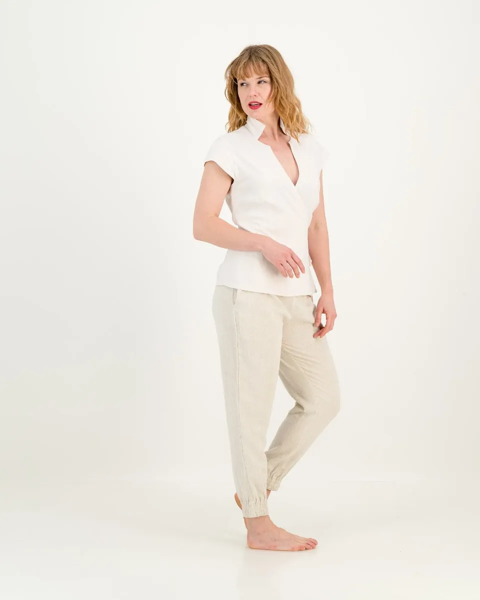 rebecca wrap top - cream