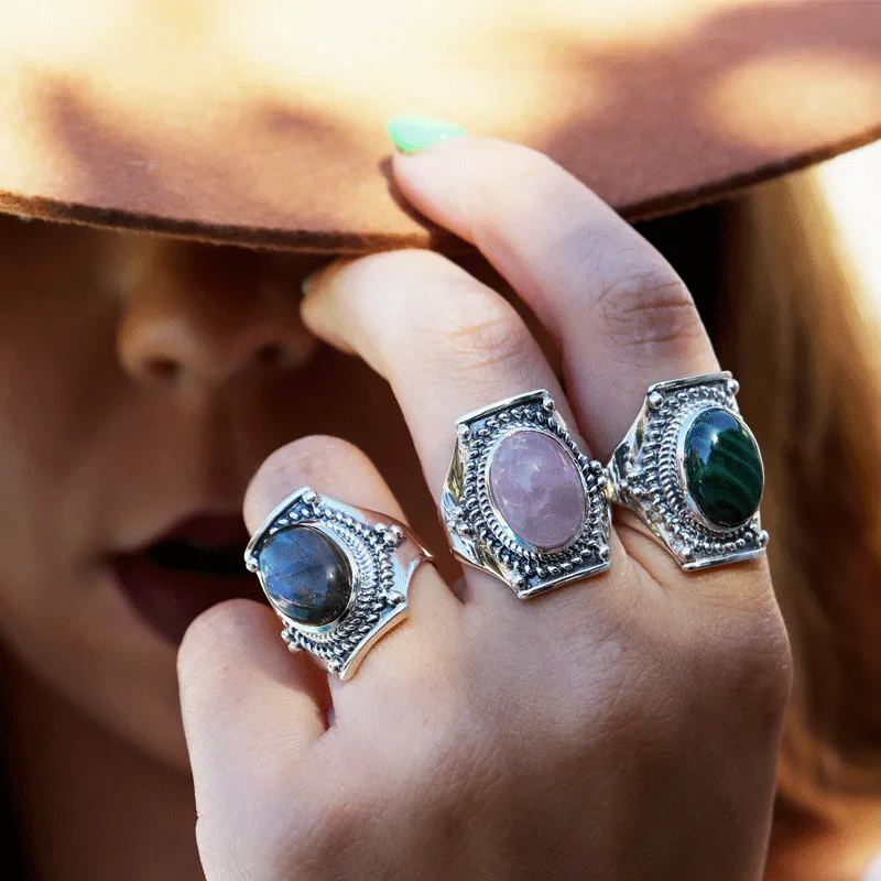 Saddle Malachite Bohemian Ring