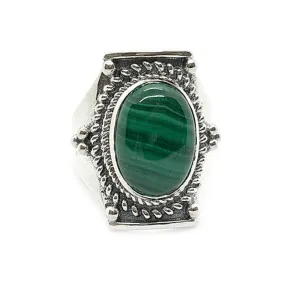 Saddle Malachite Bohemian Ring