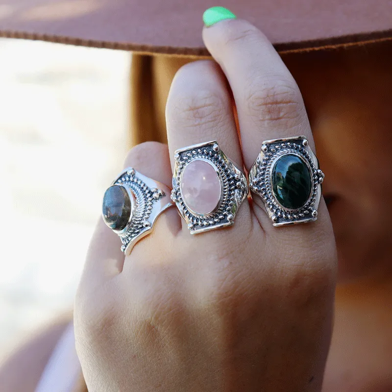 Saddle Malachite Bohemian Ring