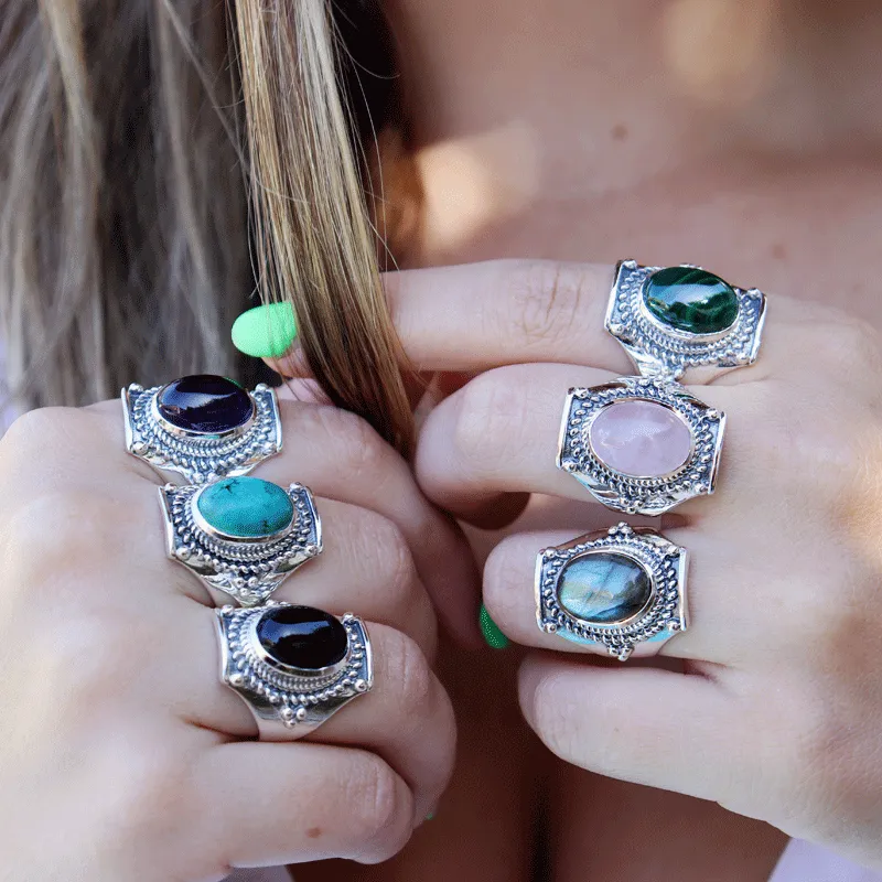 Saddle Malachite Bohemian Ring