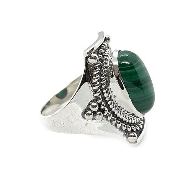 Saddle Malachite Bohemian Ring