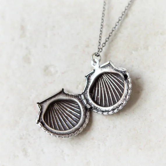 Scallop Locket Necklace