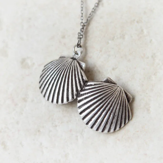 Scallop Locket Necklace