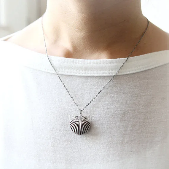 Scallop Locket Necklace