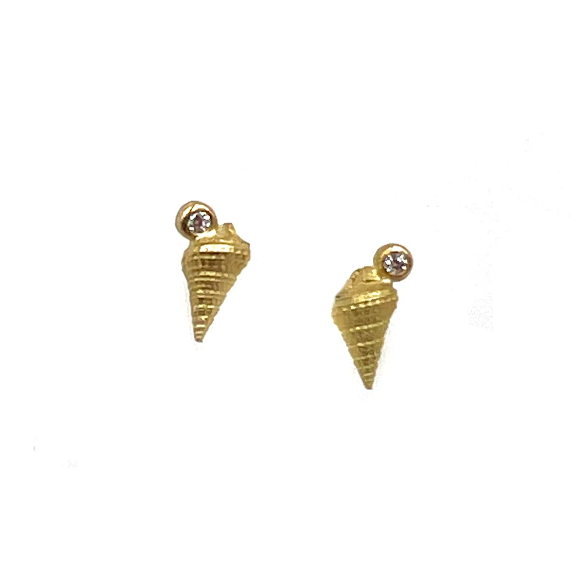 Shell Diamond Studs