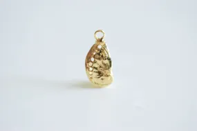 Shiny Gold Wholesale Abalone Shell Charm- Vermeil Gold, cowrie shell, nautical sea shell, oyster shell, seashell charm, beach ocean, shell charm, 372